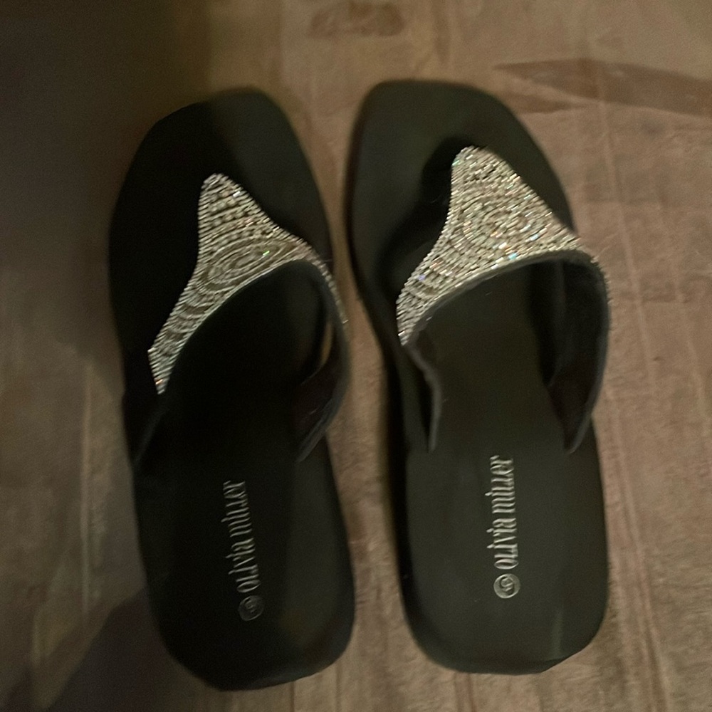 Black Olivia Miller Sandal wedges